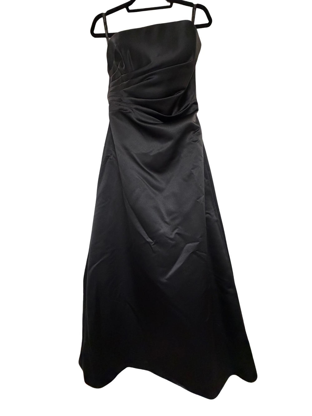 Bill Levkoff Classics Black Satin Strapless Long Gown Bridesmaid Formal Size 10